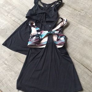 Two lululemon tops with attached sports bras💕